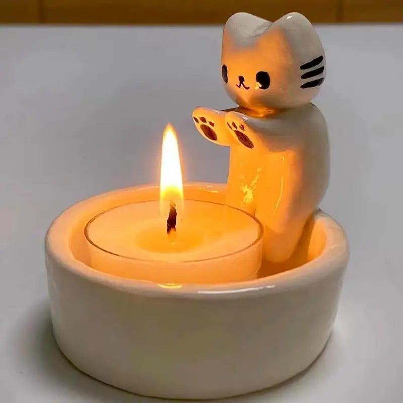 Purrfect Glow™ Kitten Candle Holder