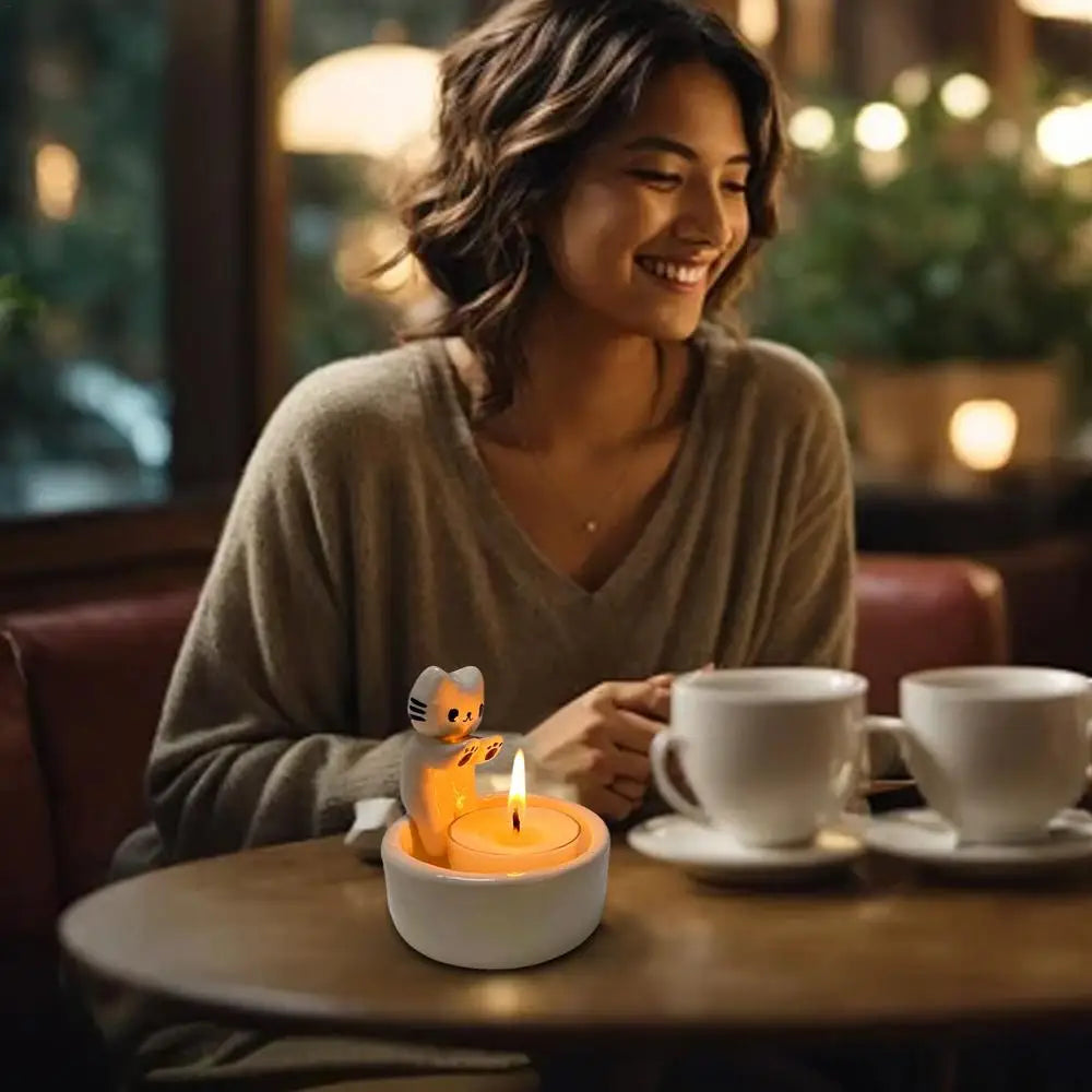 Purrfect Glow™ Kitten Candle Holder